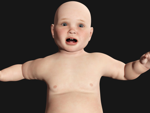 Baby girl Rigged 3D मॉडल