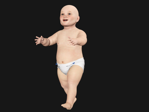 Baby girl Rigged 3D मॉडल