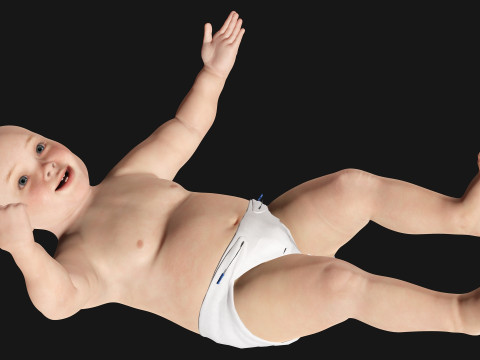 Baby girl Rigged 3D मॉडल