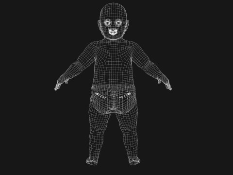 Baby girl Rigged 3D मॉडल