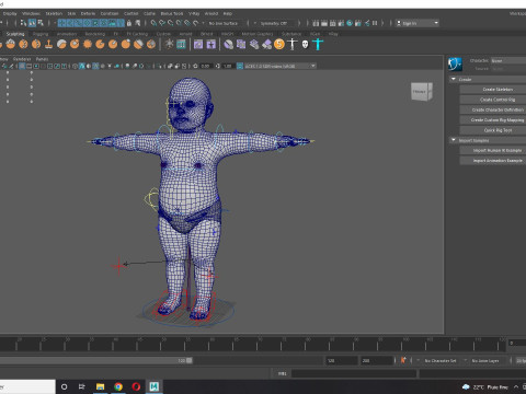 Baby girl Rigged 3D मॉडल