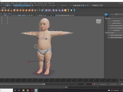 Baby girl Rigged 3D मॉडल