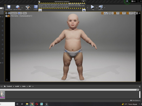 Baby girl Rigged 3D मॉडल