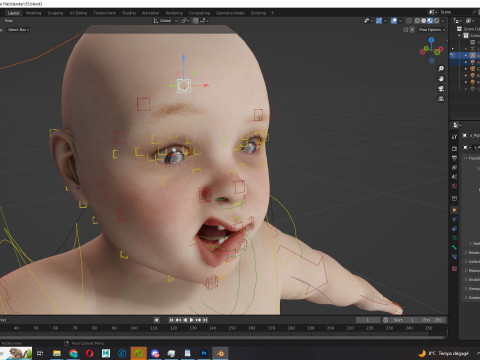 Baby girl Rigged 3D मॉडल