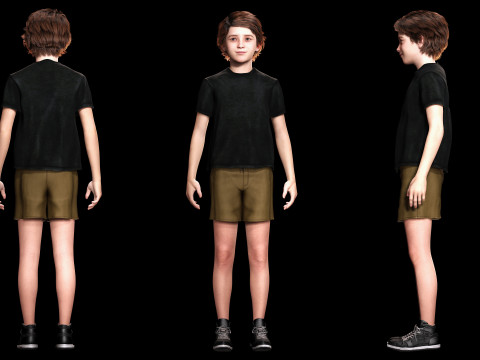 Leo - Realistic Child Boy with Beautiful Smile Model 3D
