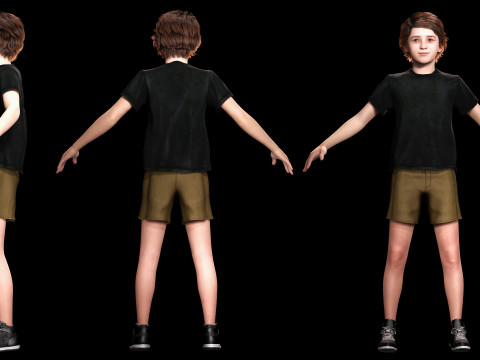 Leo - Realistic Child Boy with Beautiful Smile Model 3D
