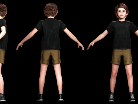 Leo - Realistic Child Boy with Beautiful Smile 3D Model