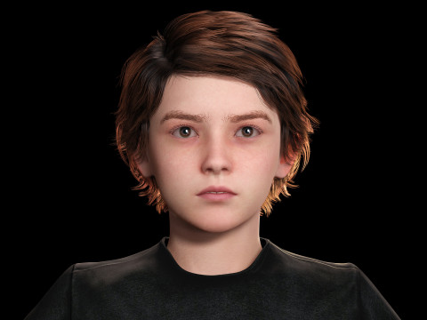 Leo - Realistic Child Boy with Beautiful Smile Model 3D