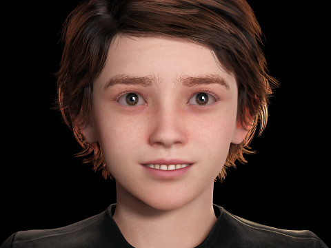 Leo - Realistic Child Boy with Beautiful Smile Model 3D