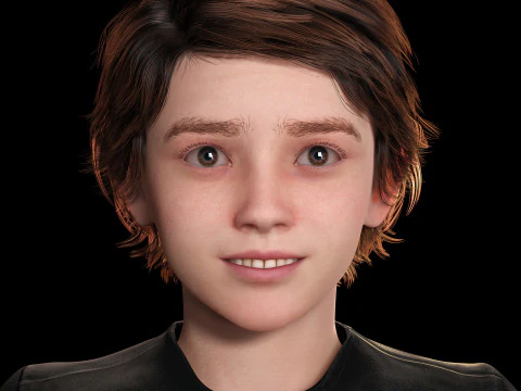 Leo - Realistic Child Boy with Beautiful Smile 3D Model