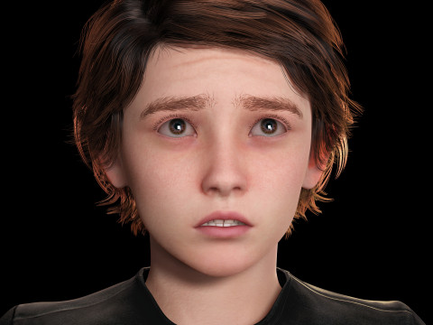 Leo - Realistic Child Boy with Beautiful Smile Model 3D