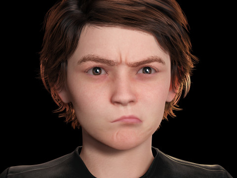 Leo - Realistic Child Boy with Beautiful Smile Model 3D