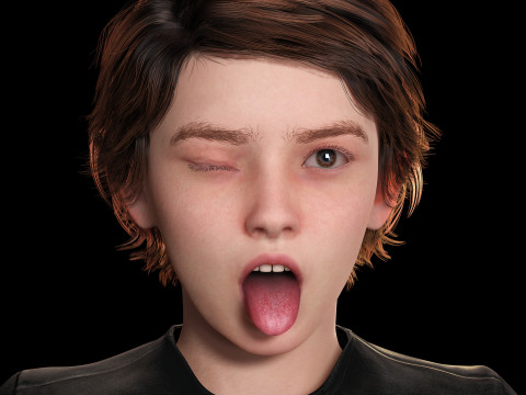 Leo - Realistic Child Boy with Beautiful Smile Model 3D