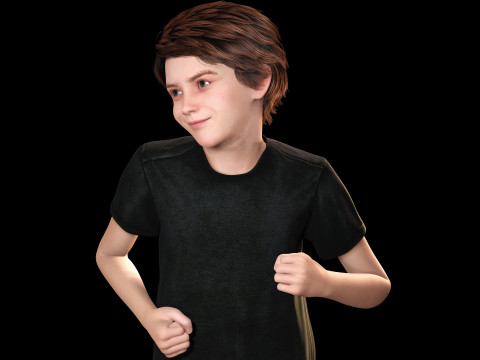 Leo - Realistic Child Boy with Beautiful Smile Model 3D