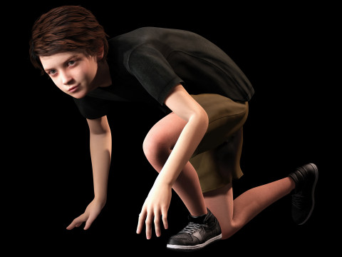 Leo - Realistic Child Boy with Beautiful Smile Model 3D