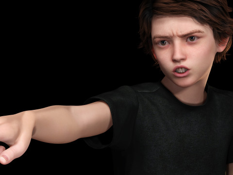 Leo - Realistic Child Boy with Beautiful Smile Model 3D