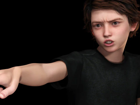 Leo - Realistic Child Boy with Beautiful Smile 3D Model
