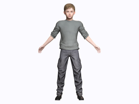 HENRY-Playful Kid Realistic Child Boy 3D-Modell
