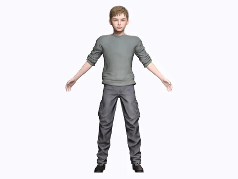 HENRY-장난꾸러기 아이 현실적인 아이 소년 3D 모델
