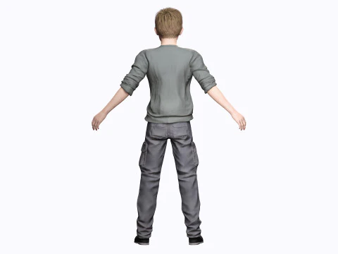 HENRY-장난꾸러기 아이 현실적인 아이 소년 3D 모델