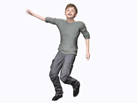 HENRY-장난꾸러기 아이 현실적인 아이 소년 3D 모델