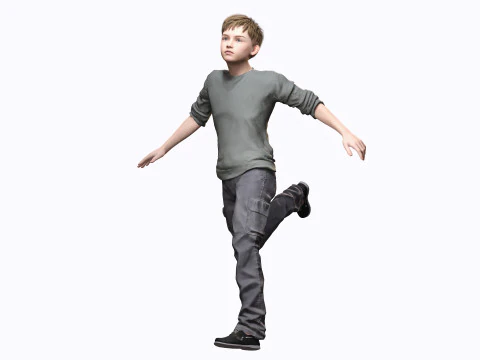 HENRY-장난꾸러기 아이 현실적인 아이 소년 3D 모델