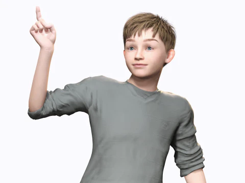 HENRY-장난꾸러기 아이 현실적인 아이 소년 3D 모델