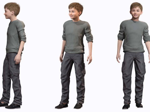 HENRY-Playful Kid Realistic Child Boy 3D-Modell