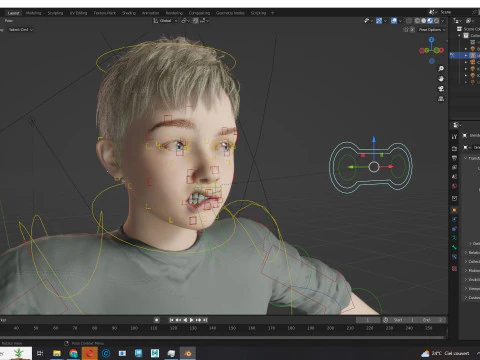 HENRY-장난꾸러기 아이 현실적인 아이 소년 3D 모델