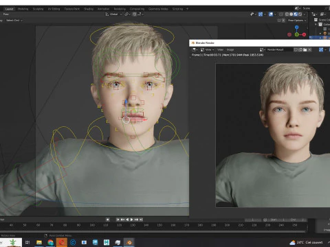 HENRY-장난꾸러기 아이 현실적인 아이 소년 3D 모델