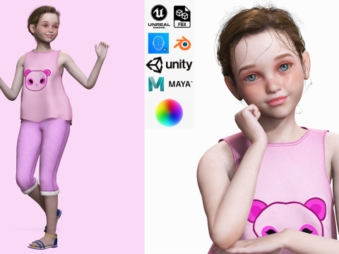 Staicy - Realistic Girl 3D मॉडल