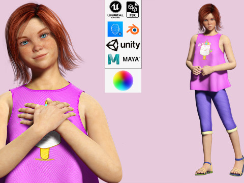 Jesyka-Realistic girl Modello 3D