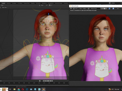 Jesyka-Realistic girl 3D Модель