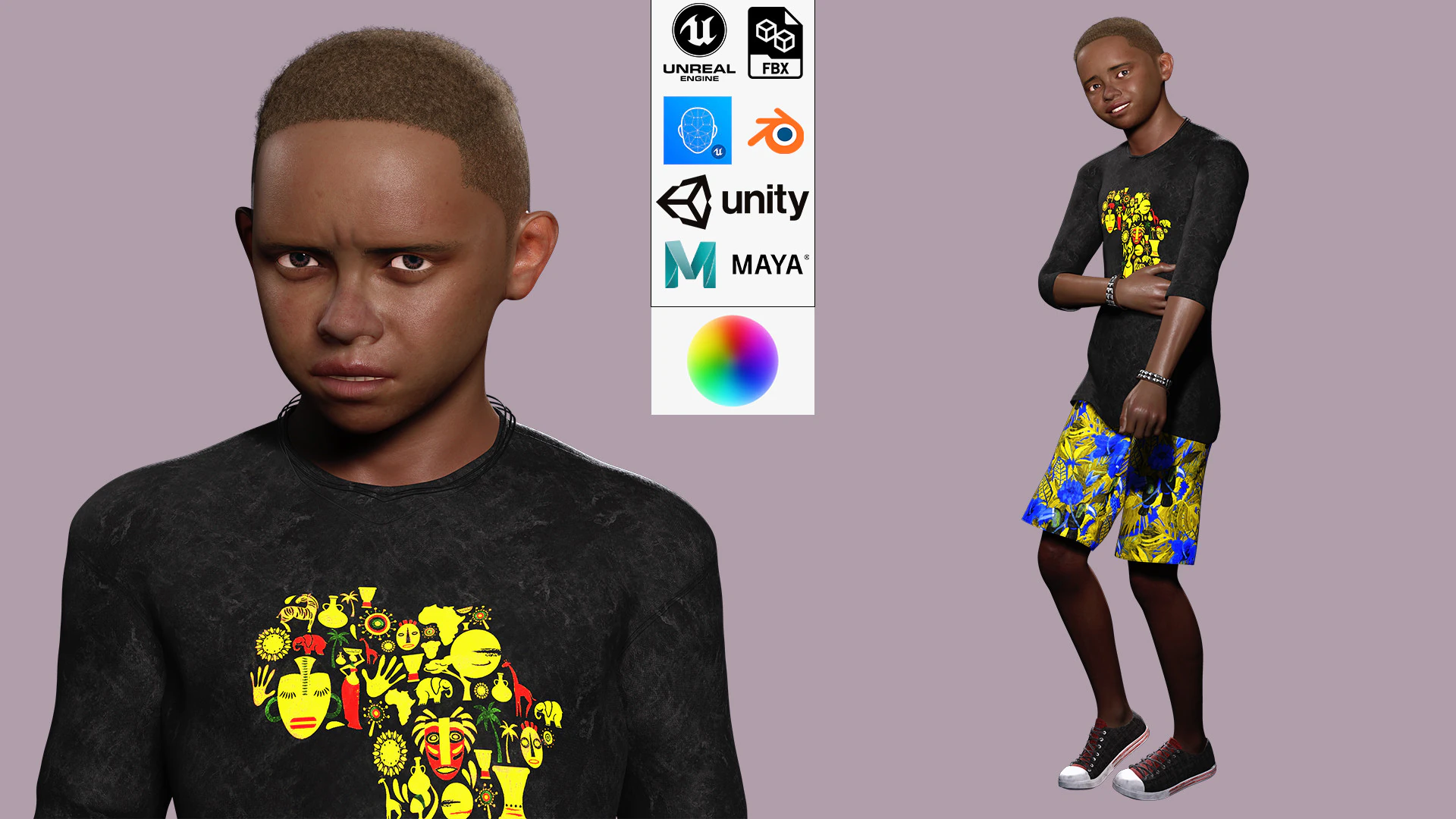 Ayo-Child Of The Savanna Ready 3D Model .c4d .max .obj .3ds .fbx .stl .blend 