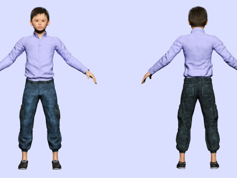 Joe-Realistic Asian Boy 3D-Modell