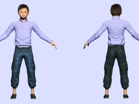 Joe-Realistic Asian Boy 3D Model