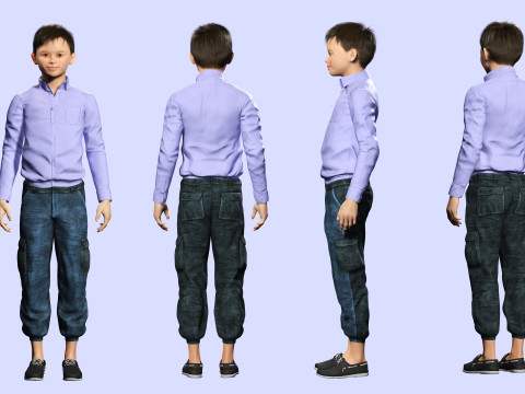 Joe-Realistic Asian Boy 3D-Modell