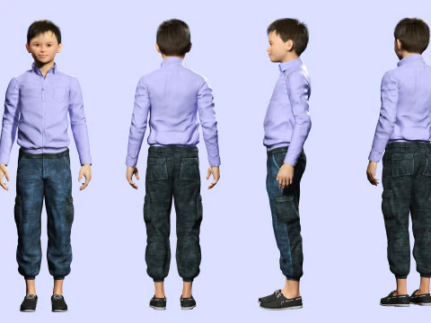 Joe-Realistic Asian Boy 3D Model