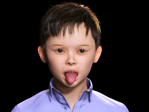 Joe-Realistic Asian Boy 3D Model