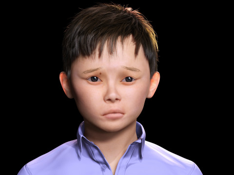 Joe-Realistic Asian Boy 3D-Modell