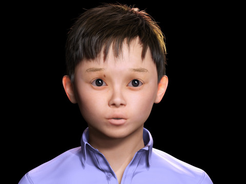 Joe-Realistic Asian Boy 3D-Modell