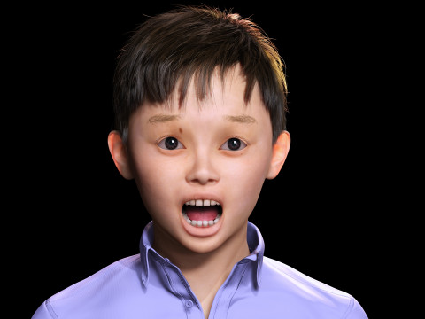 Joe-Realistic Asian Boy 3D-Modell