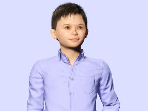 Joe-Realistic Asian Boy 3D Model