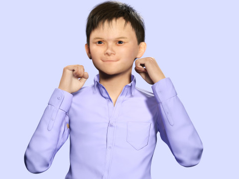 Joe-Realistic Asian Boy 3D-Modell