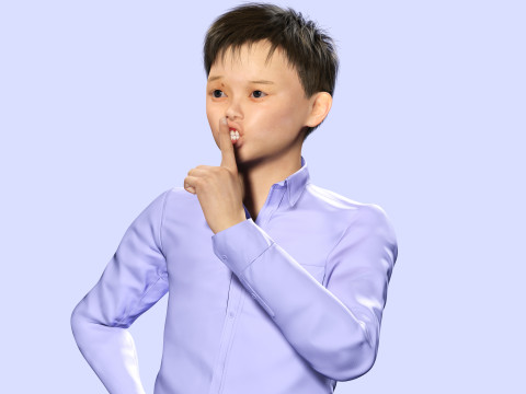 Joe-Realistic Asian Boy 3D-Modell