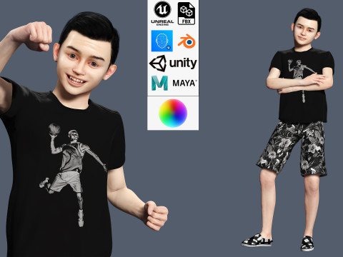 Adam-Realistic Boy 3D Model