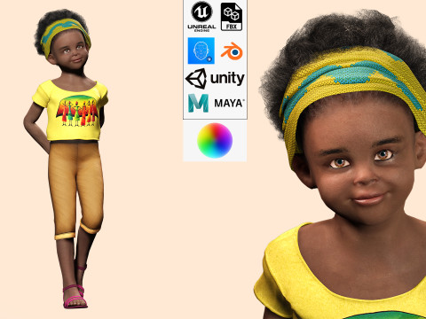 Kimani-Realistic African girl 3Dモデル