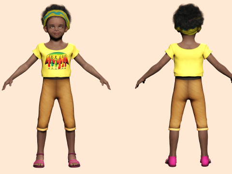 Kimani-Realistic African girl 3D 모델