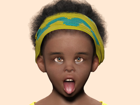 Kimani-Realistic African girl 3D 모델