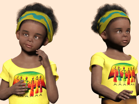 Kimani-Realistic African girl 3D 모델